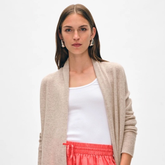 WHITE + WARREN Essential Cashmere Trapeze Cardigan *LIKE NEW* Size Sm $335 - Picture 3 of 15